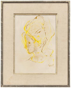 Peinture à l'huile d'un portrait de femme à la manière de Marcel Vertes