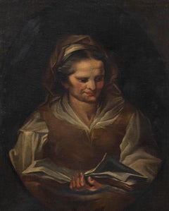 À la manière de Nogari - École néerlandaise 19ème siècle, huile, femme lisant