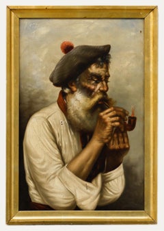 Manera de Salvador Maresca - Óleo de principios del siglo XIX, Fumador de pipa