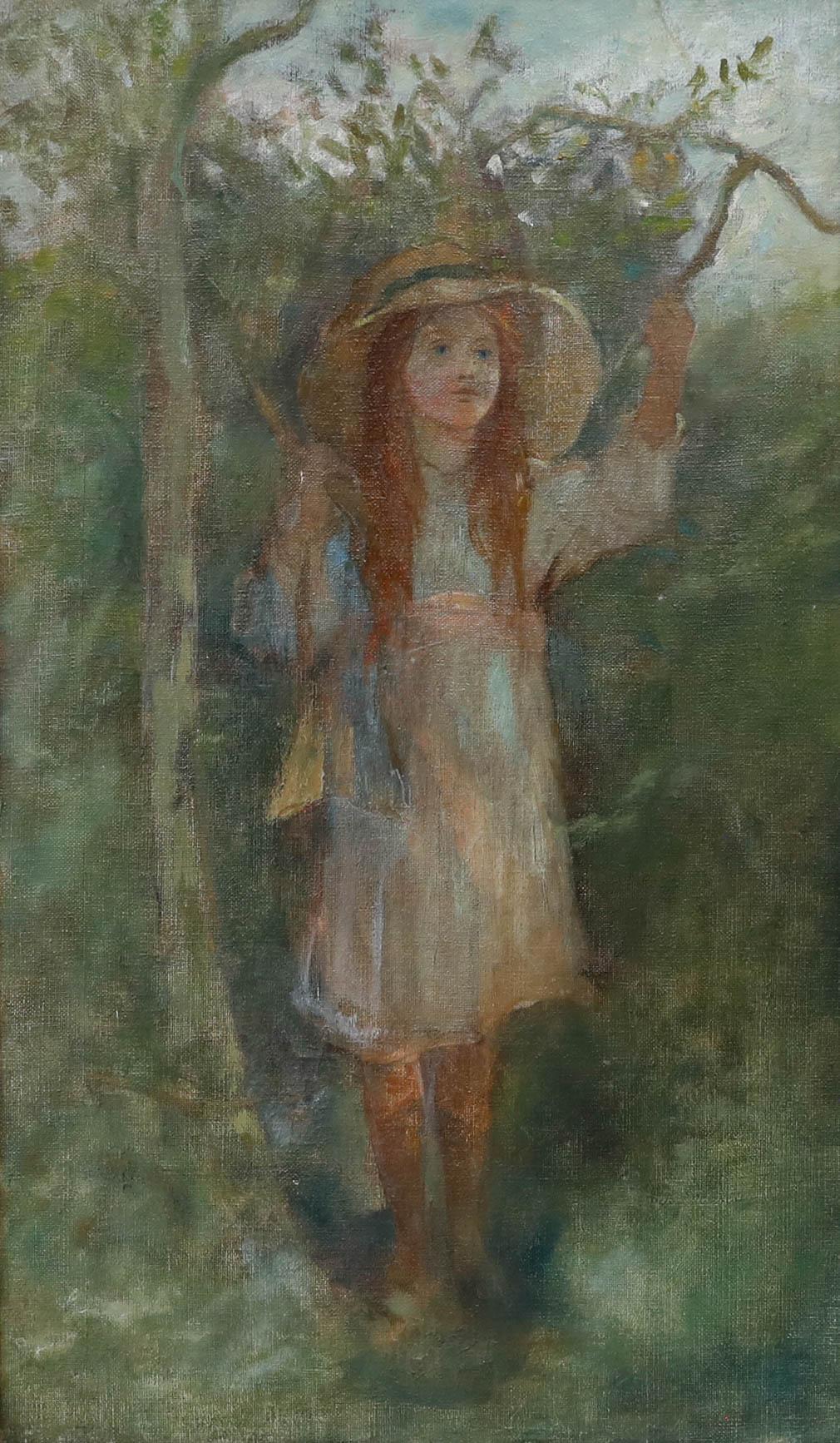 Manera de Sir John Lavery - Óleo de principios del siglo XX, Muchacha en los árboles - Painting de Unknown