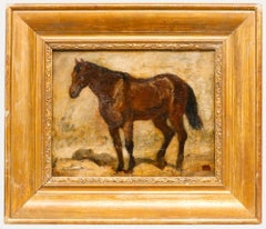 Manera de Theodore Gericault (1791-1824) - Óleo enmarcado de 1893, Estudio equino