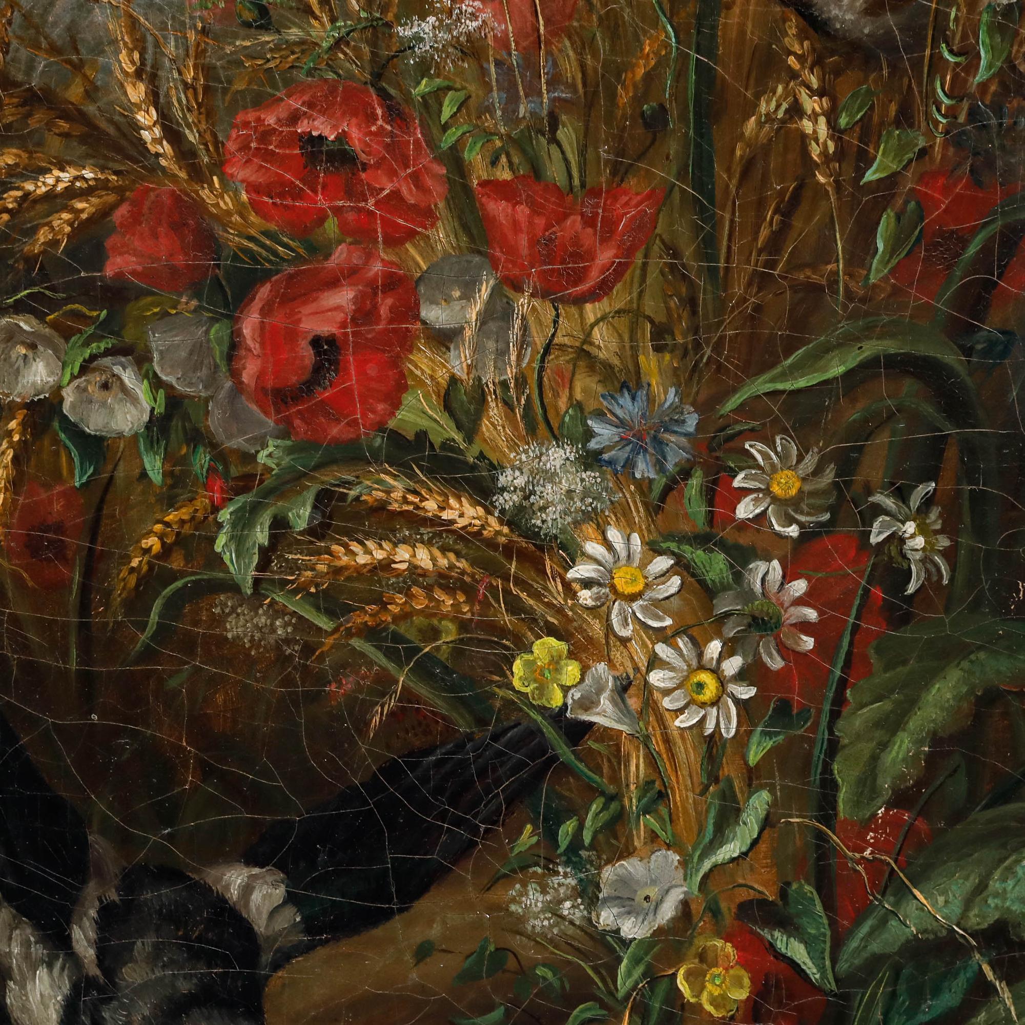 Manner of Van Schrieck (1613-1678)-For Restoration Oil, Fight Amongst the Flora For Sale 1