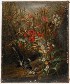 Manner of Van Schrieck (1613-1678)-For Restoration Oil, Fight Amongst the Flora