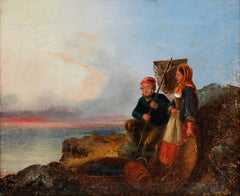 Manner of William Collins (1788-1847) - Mid 19th Century Oil, Fisher Folk