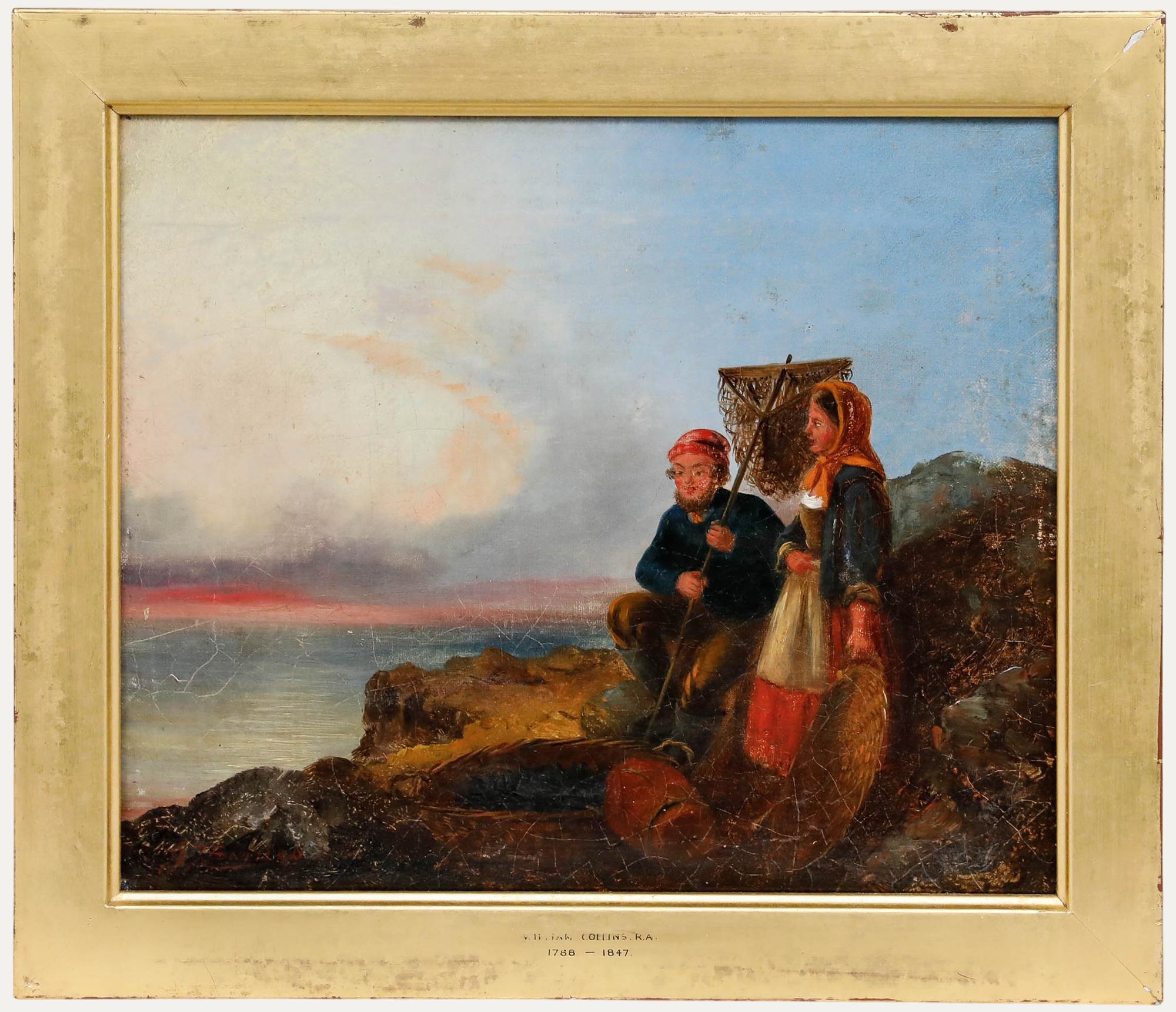 Unknown Figurative Painting - Manner of William Collins (1788-1847) - Mid 19th Century Oil, Fisher Folk