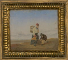 Vintage Manner of William Collins RA (1788â€“1847) - Early 20thC Oil, The Young Shrimper