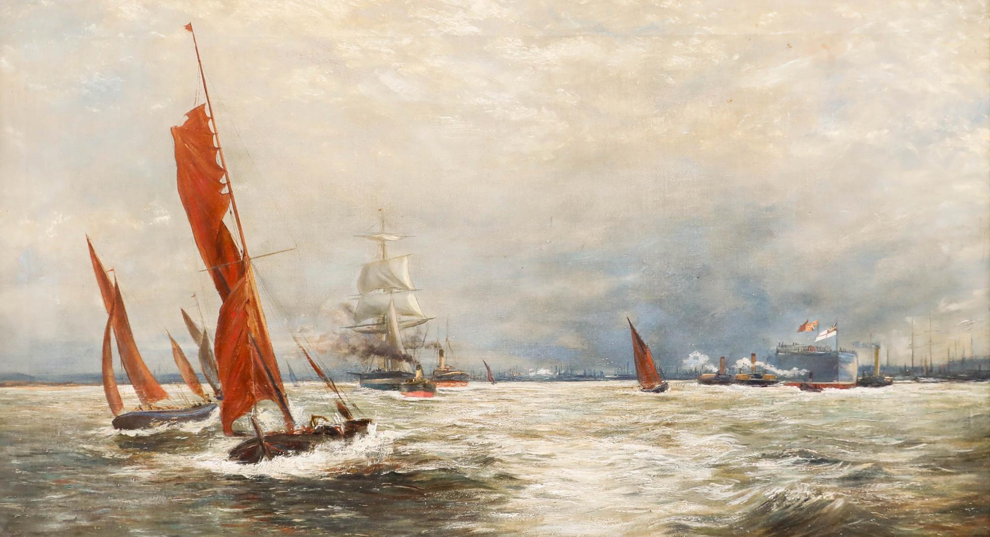 Manner of William Lionel Wyllie - 19th Century Oil, Commerce and Sea Power - Painting by Unknown