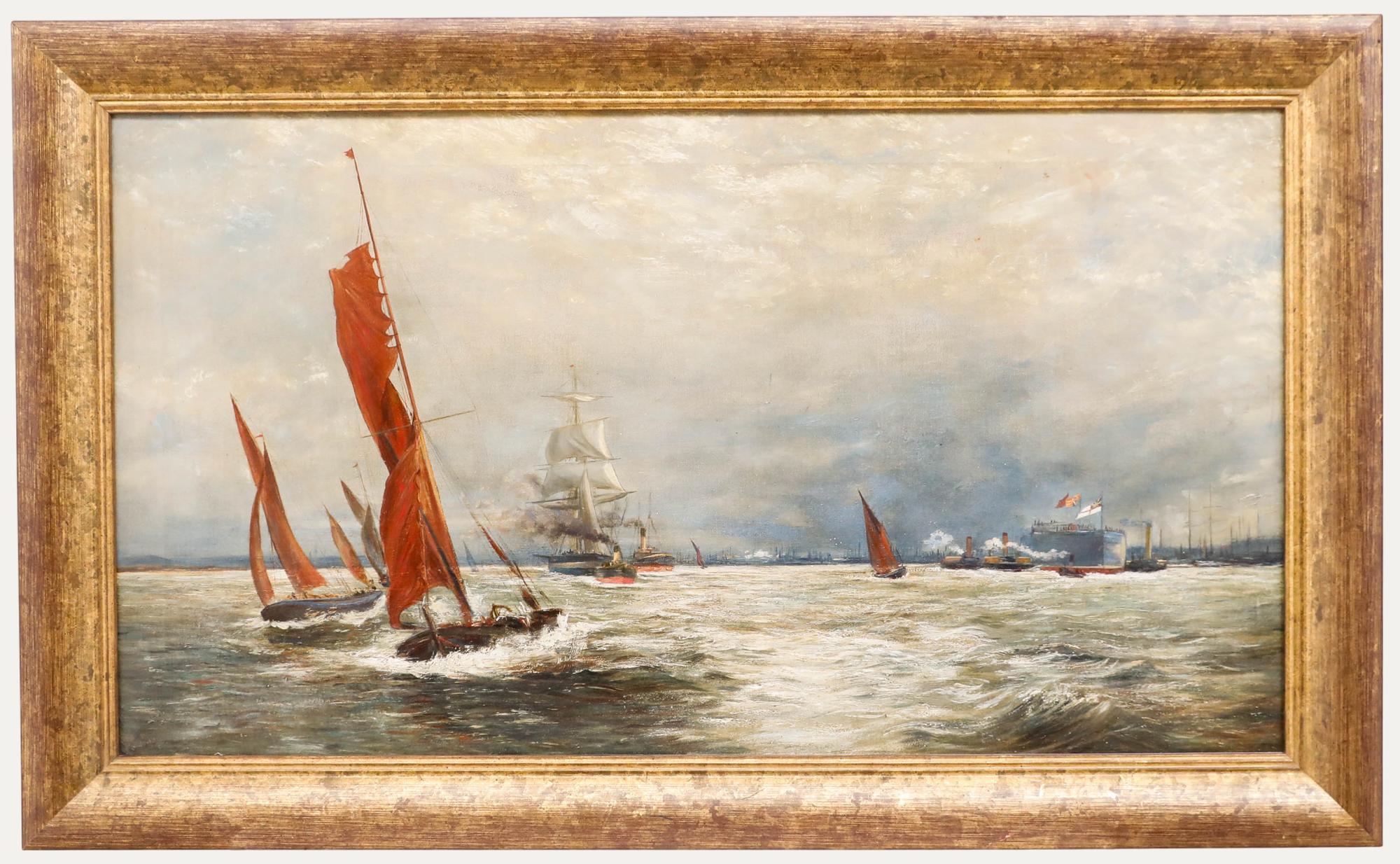 Unknown Landscape Painting - Manner of William Lionel Wyllie - 19th Century Oil, Commerce and Sea Power