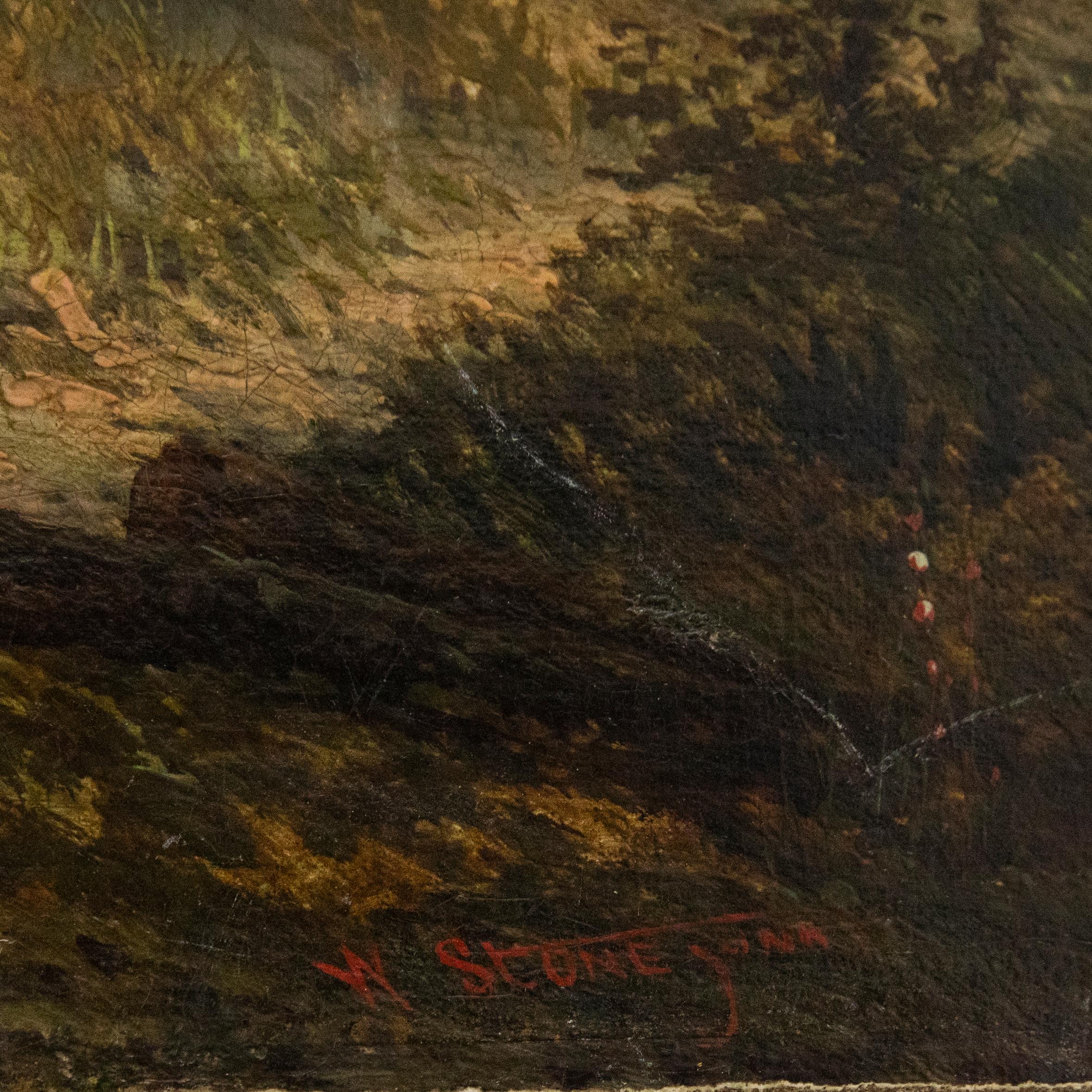 Maniera di William R.  Pietra - Olio dell'inizio del XX secolo, Sentiero verso la chiesa 2