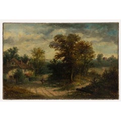 Manner of William R.  Stone - Early 20th Century Oil, Path to the Church