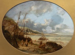 Manner of William Shayer (1787-1879) - 19th Century Oil, Fisherfolk on the Beach