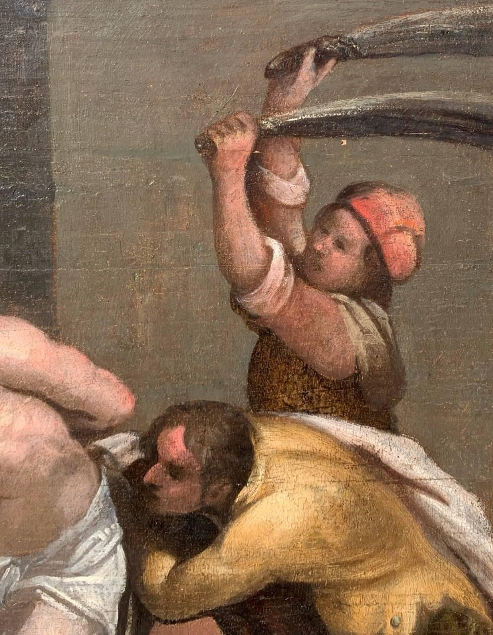 Maestro manierista Florentine - pittura di figura della fine del XVI secolo - Flagellazione in vendita 1