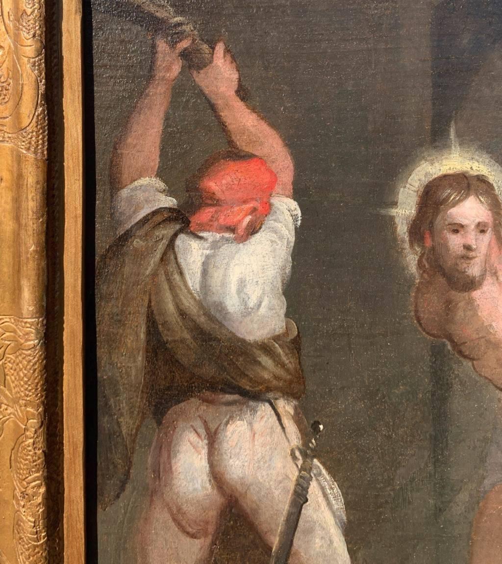 Maestro manierista Florentine - pittura di figura della fine del XVI secolo - Flagellazione in vendita 3