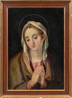 Peintre italien maniériste - 16e/17e peinture de figures - Madonna en prière
