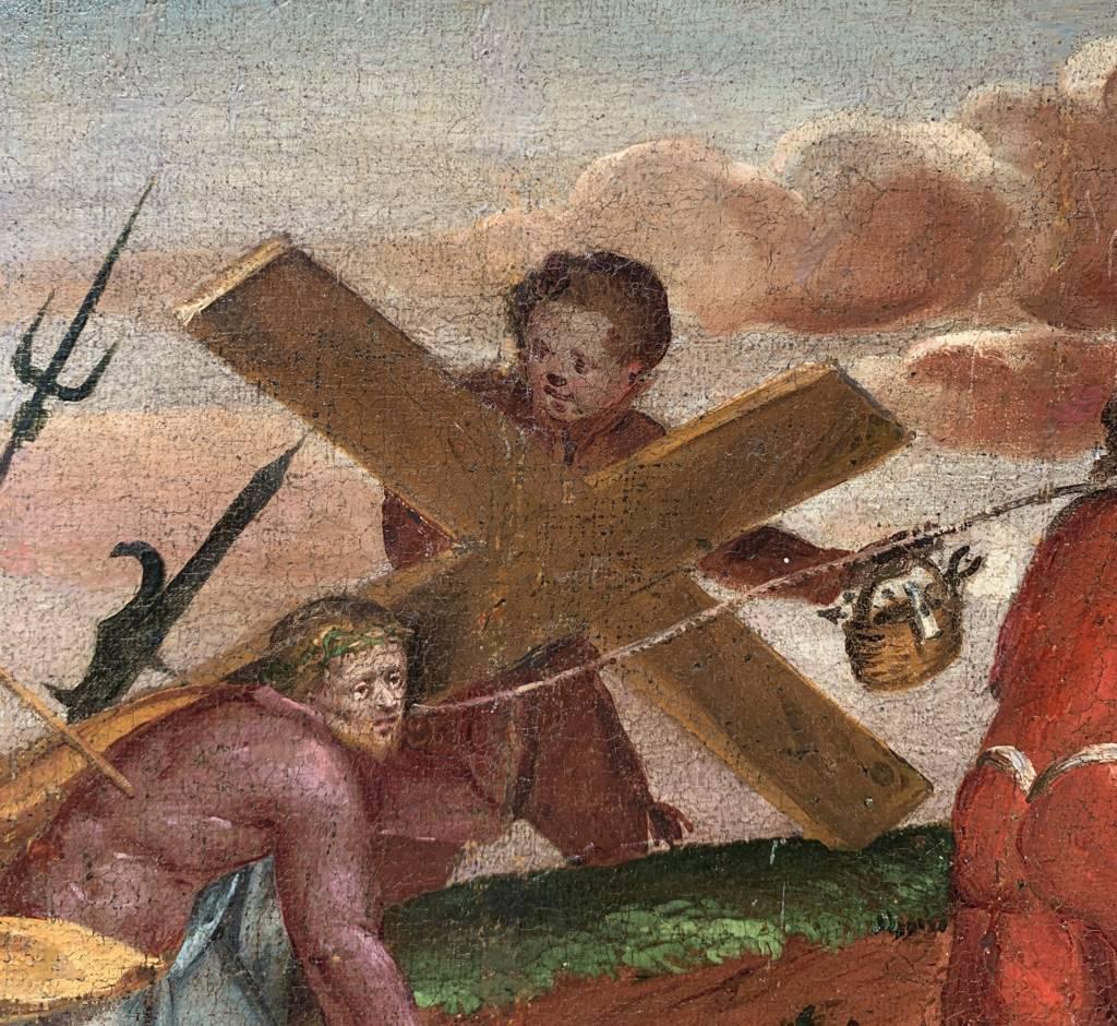 Mannerist Italian painter - 16th century figure painting - Christ Calvary For Sale 2