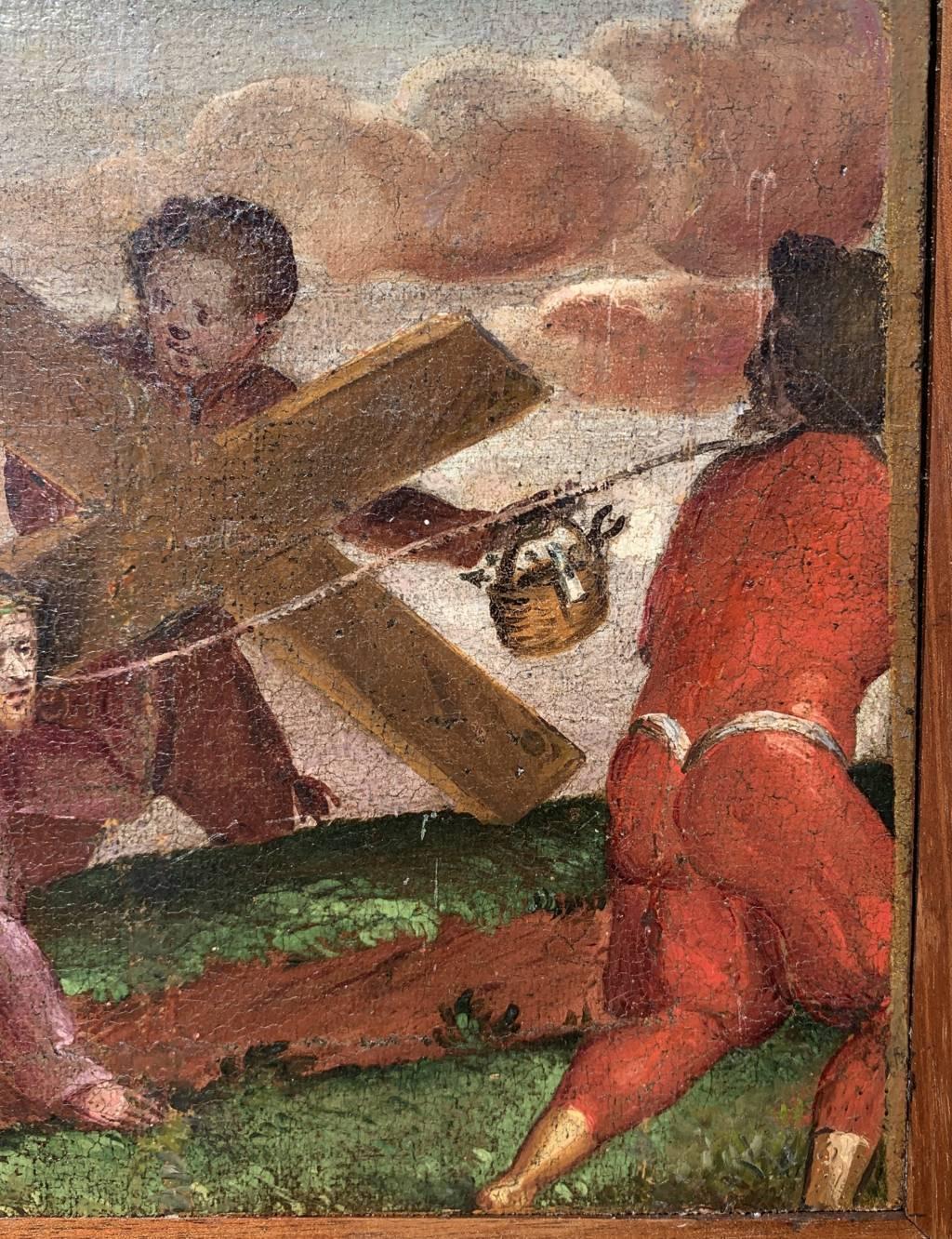 Mannerist Italian painter - 16th century figure painting - Christ Calvary For Sale 3