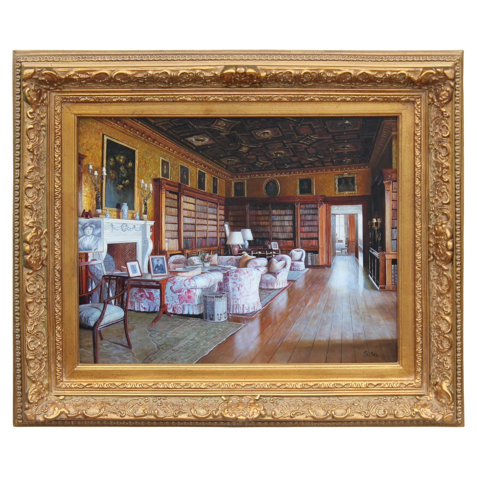 Unknown Interior Painting - Mansion Interior Architectural Paintings 