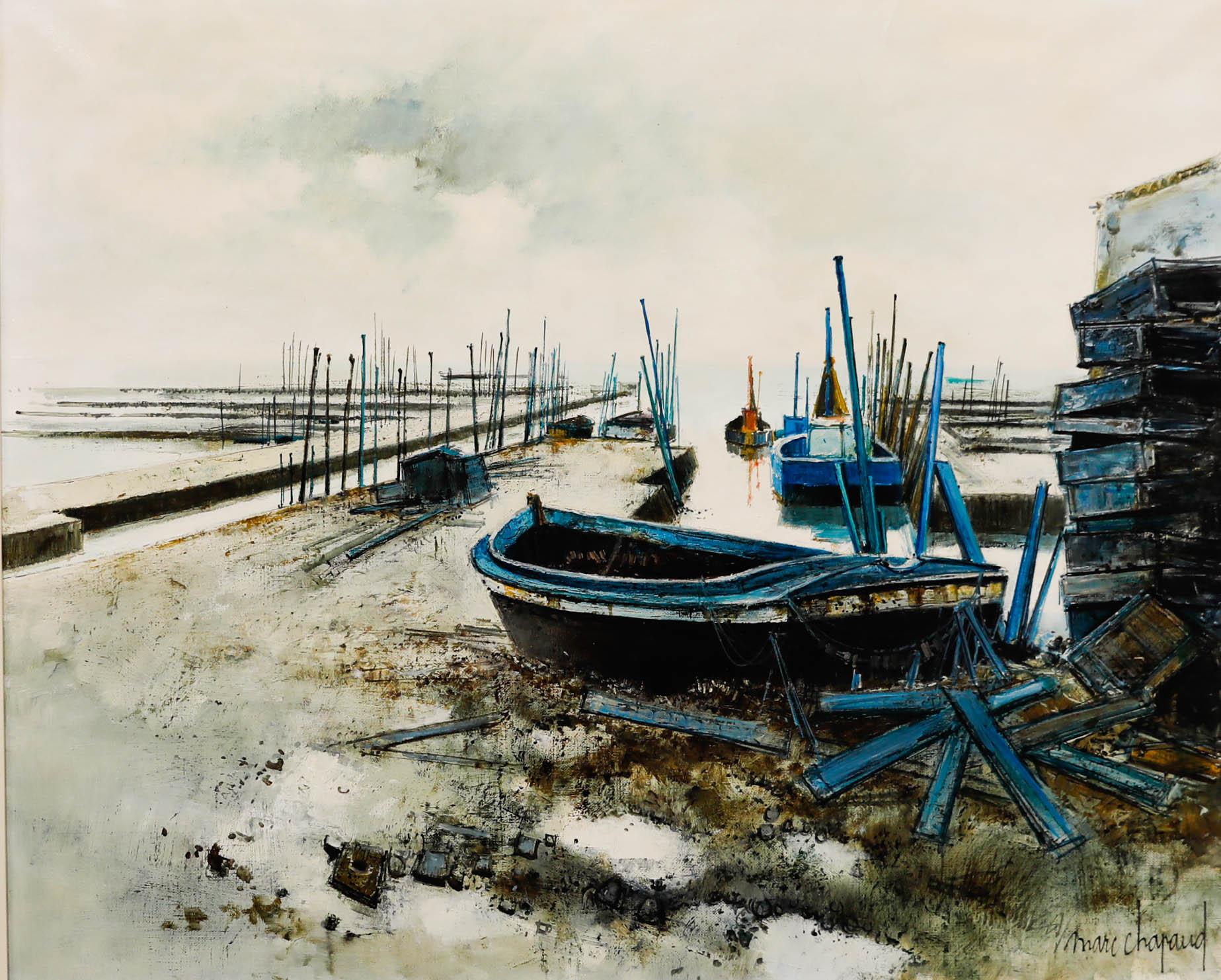 Marc Chapaud (geb. 1941)  - Französische Schule 20. Jahrhundert Öl, Vendée, Parcs à Huîtres – Painting von Unknown