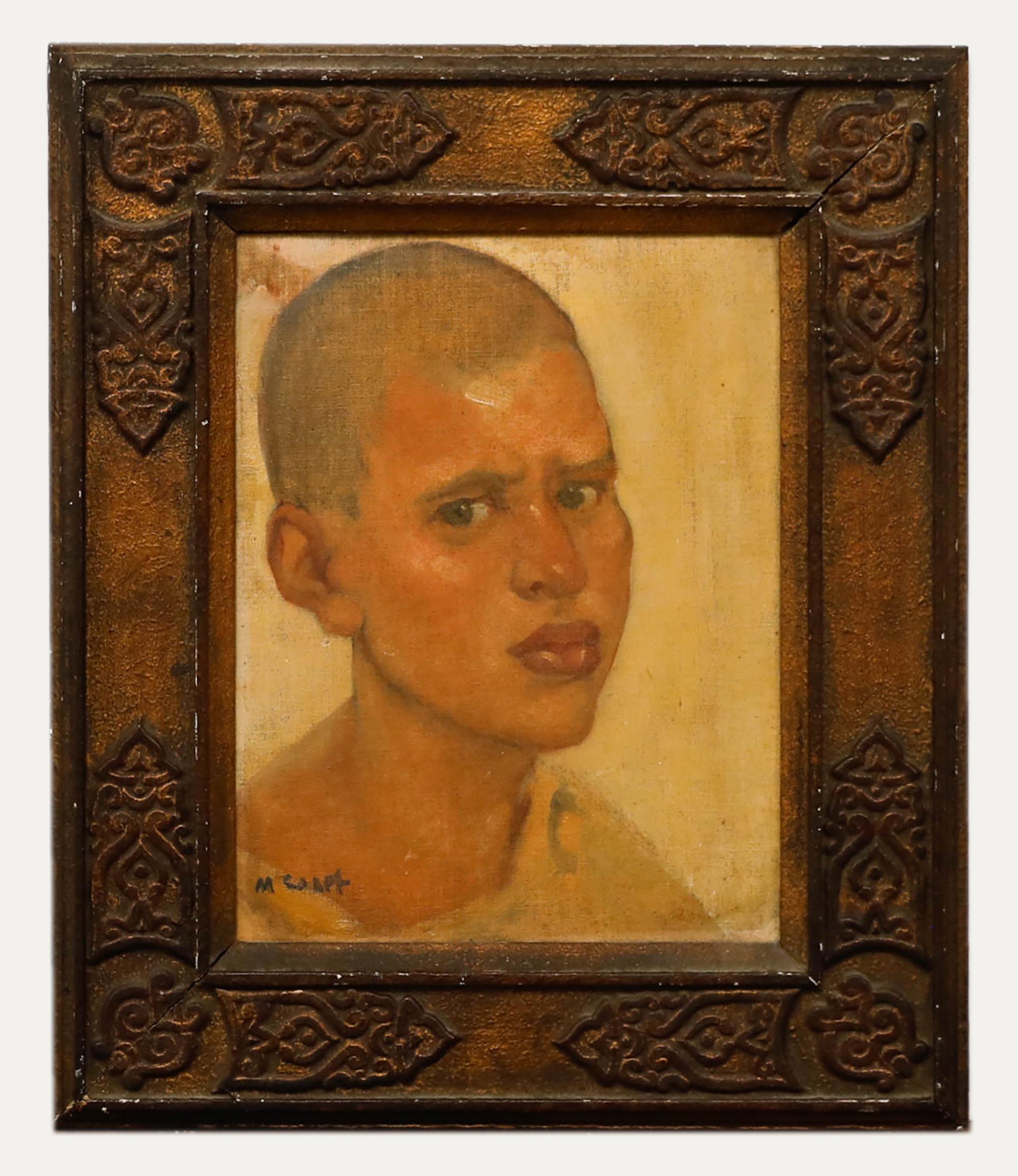 Marcel Canet (1875-1959) – Ölgemälde, Porträtstudie eines Mannes aus dem frühen 20. Jahrhundert