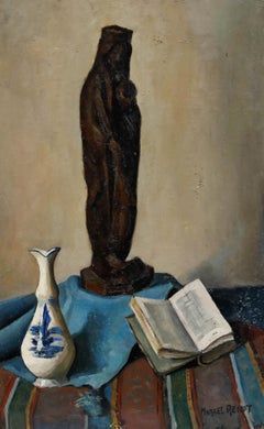Marcel Renot (1896-1973) - Olio della metà del XX secolo, Natura morta di scultura vergine