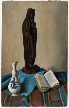 Marcel Renot (1896-1973) - Olio della metà del XX secolo, Natura morta di scultura vergine