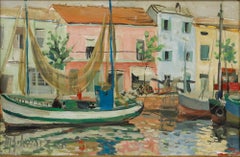Marcel Schwarz (1914-1985) - Huile encadrée de 1966, Port de Cassis