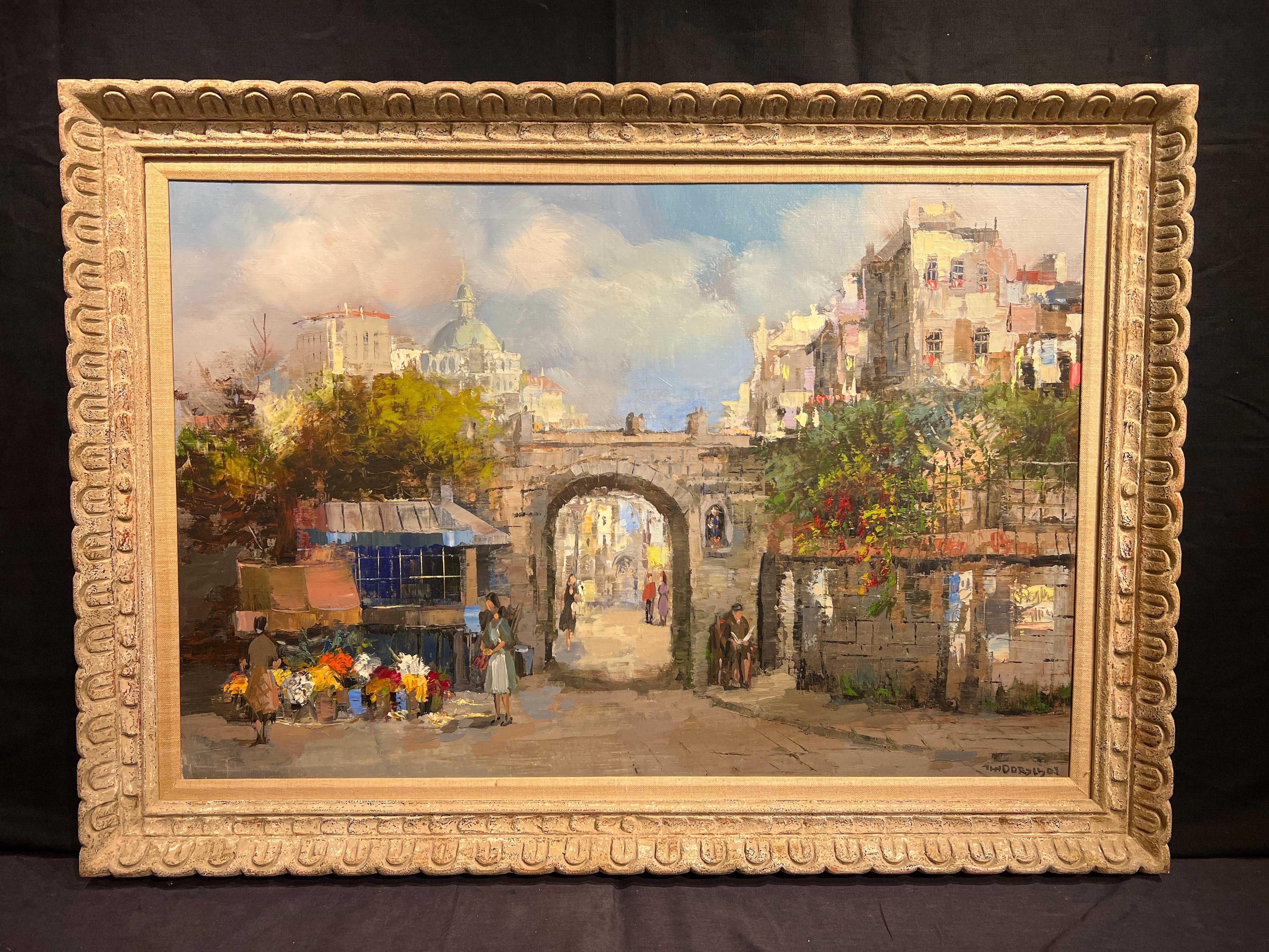 Marchande de Fleurs a L'Arche - Impressionist Painting by Unknown