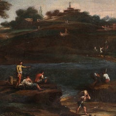 Seguidor de Marco Ricci (pintor veneciano) - Paisaje del siglo XVIII