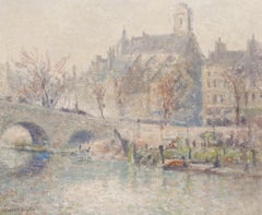 Maree Wylie After Phelan Gibb - Framed 20th Century Oil, Morning on the Seine