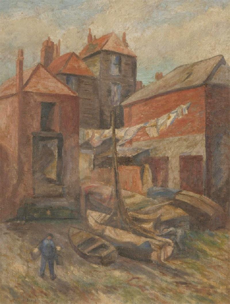Margaret Beale RSMA (c. 1886-1969) - Early 20th Century Oil, Fishing Village - Painting by Unknown