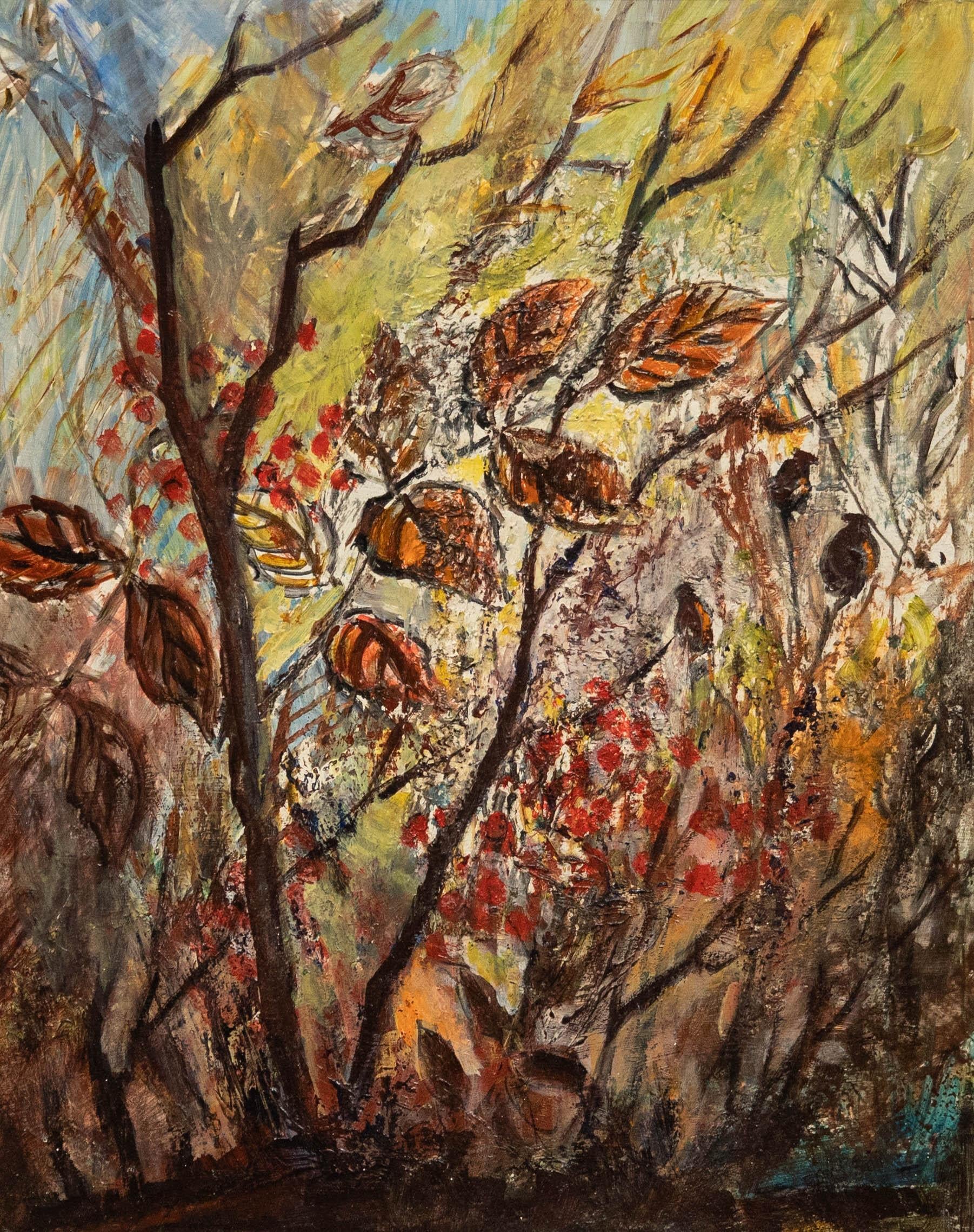 Margaret Dean (fl.1955-1991) - Gerahmtes Ölgemälde des 20. Jahrhunderts, Farben des Herbstes – Painting von Unknown