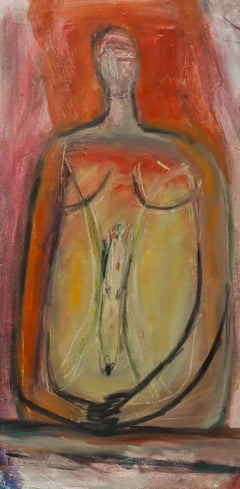 Margaret Hunter (b.1948) - Framed Contemporary Oil, Separate Beings- Female