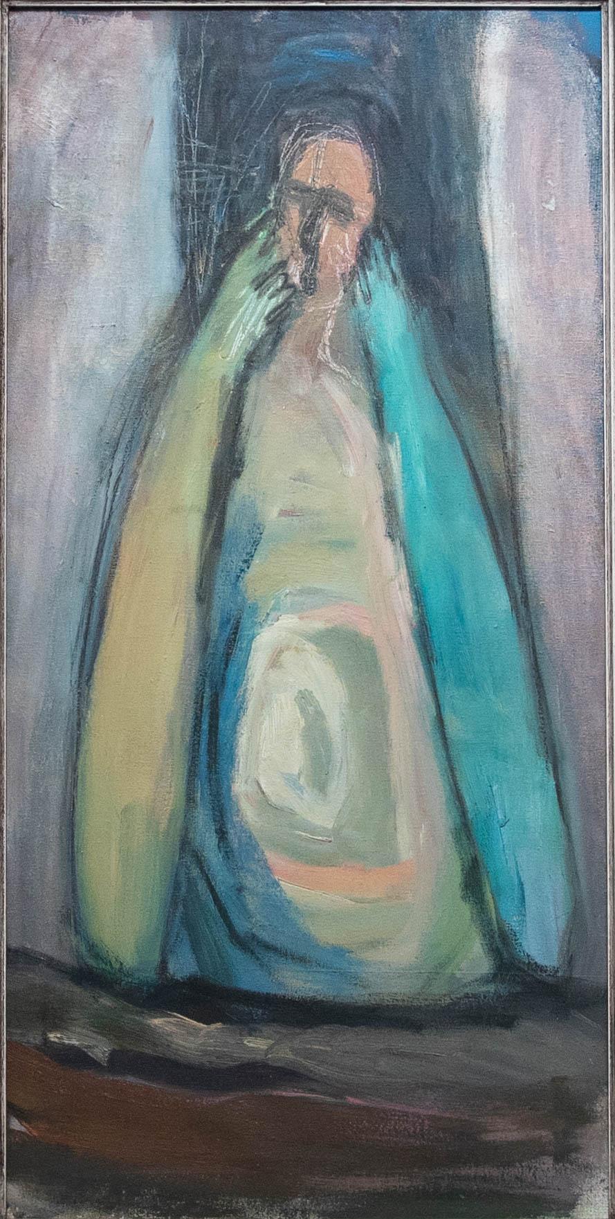 Margaret Hunter (nata nel 1948) - Olio contemporaneo incorniciato, Esseri separati - Uomo - Painting di Unknown