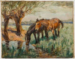 Margaret Neame - Olio del primo Novecento, Cavalli che si abbeverano
