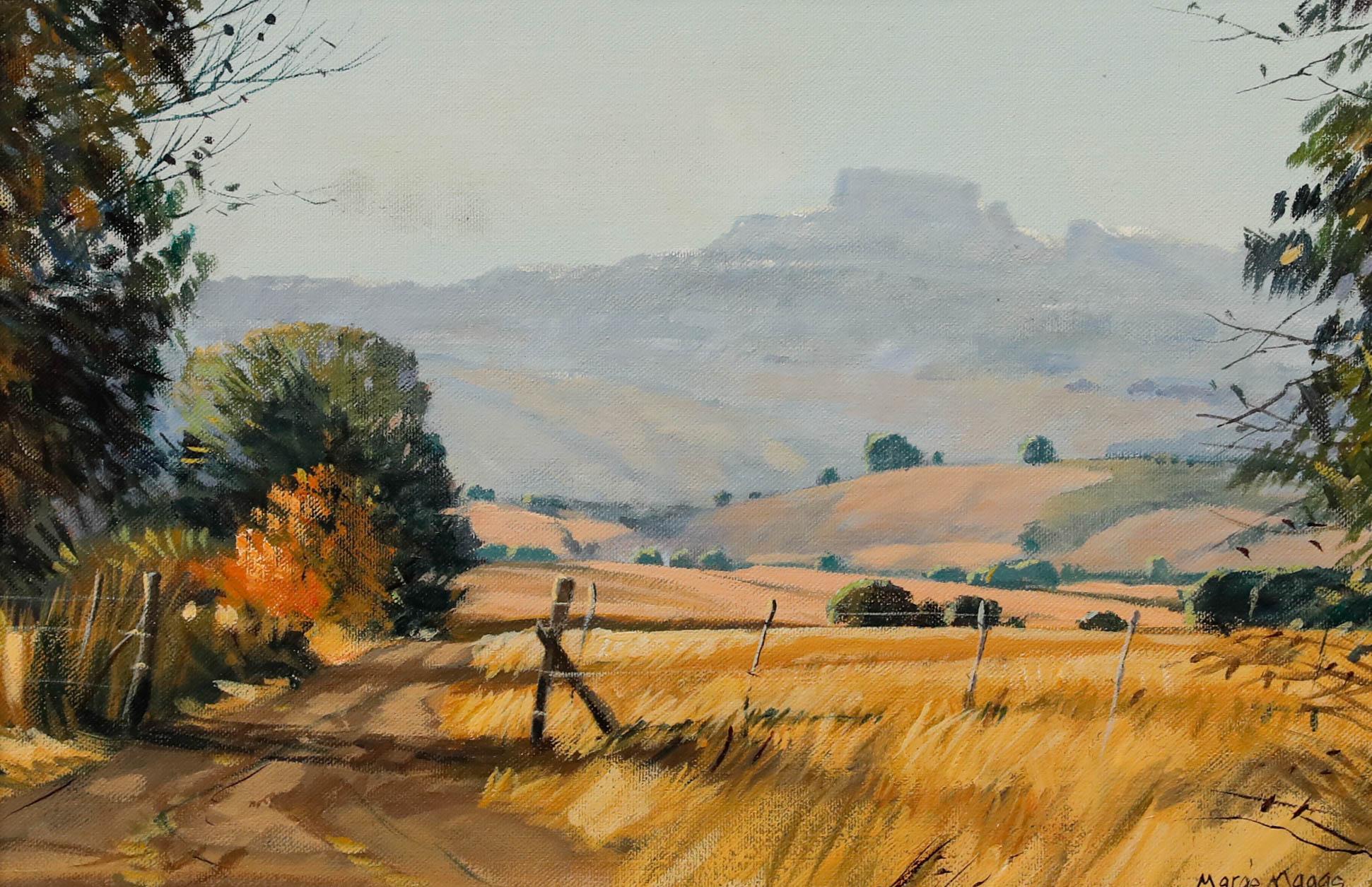 Marge Maggs - Olio del 20° secolo incorniciato, Prato d'oro - Painting di Unknown