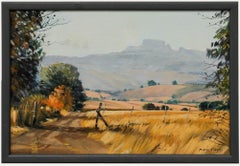 Marge Maggs - Olio del 20° secolo incorniciato, Prato d'oro