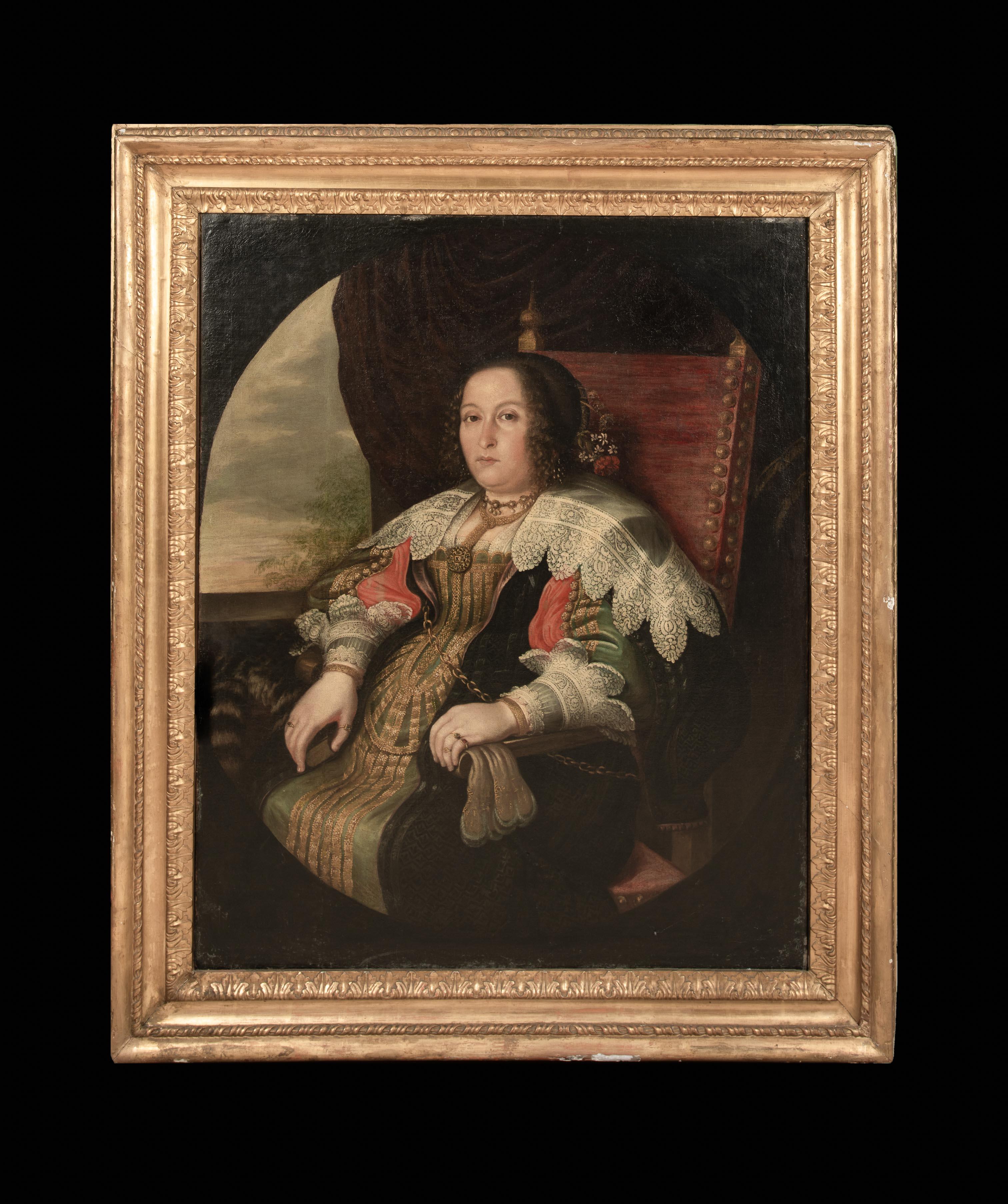 Margherita de' Medici (1612-1679)  Duchessa di Parma e Piacenza SCUOLA MILANESE - Painting di Unknown
