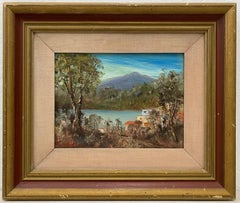 Vintage Maria Kincaid "Mountain Village" Original Oil Painting C.1950