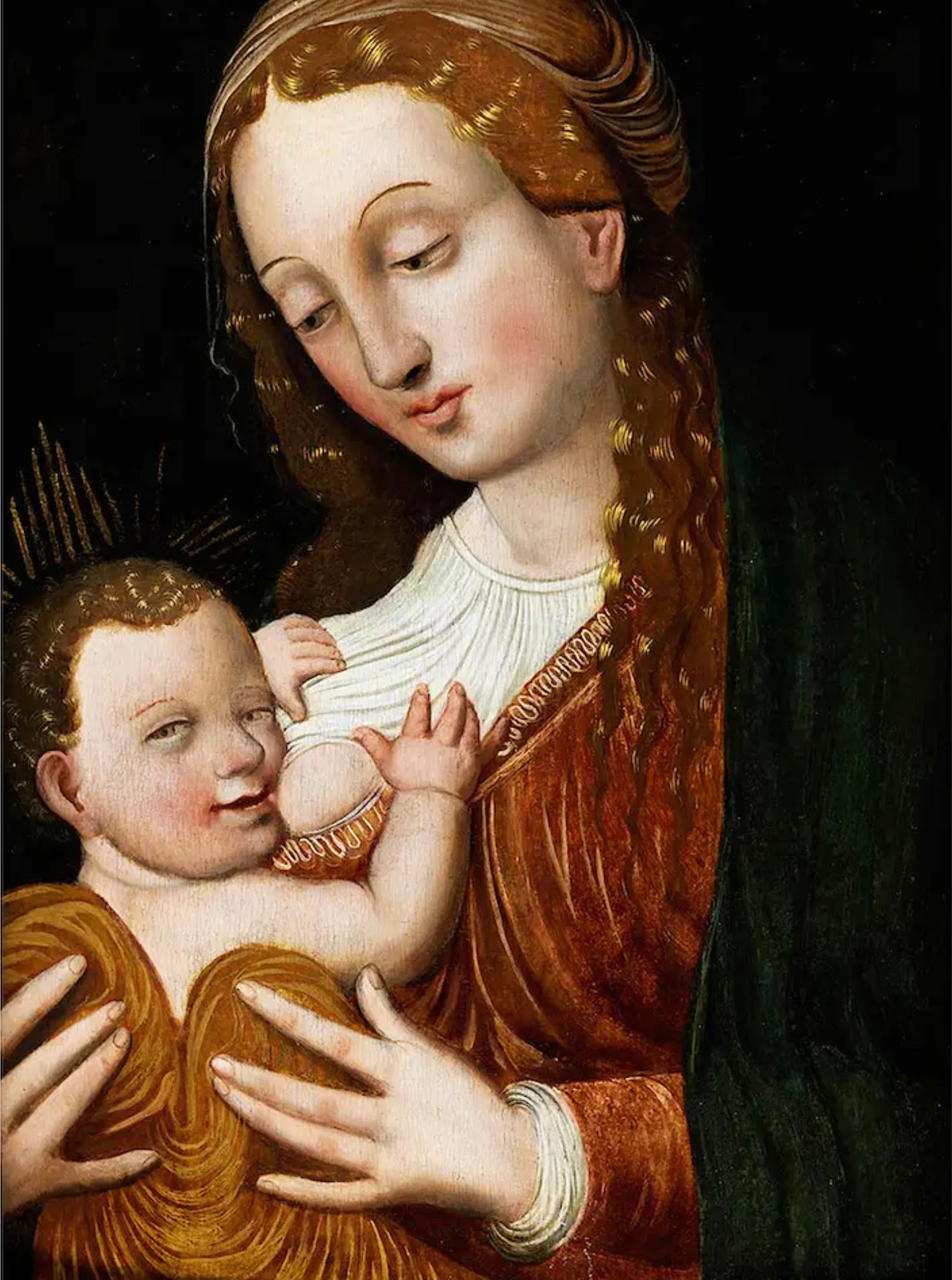 Maria Lactans - Flemish school, 16th century - Painting by Unknown