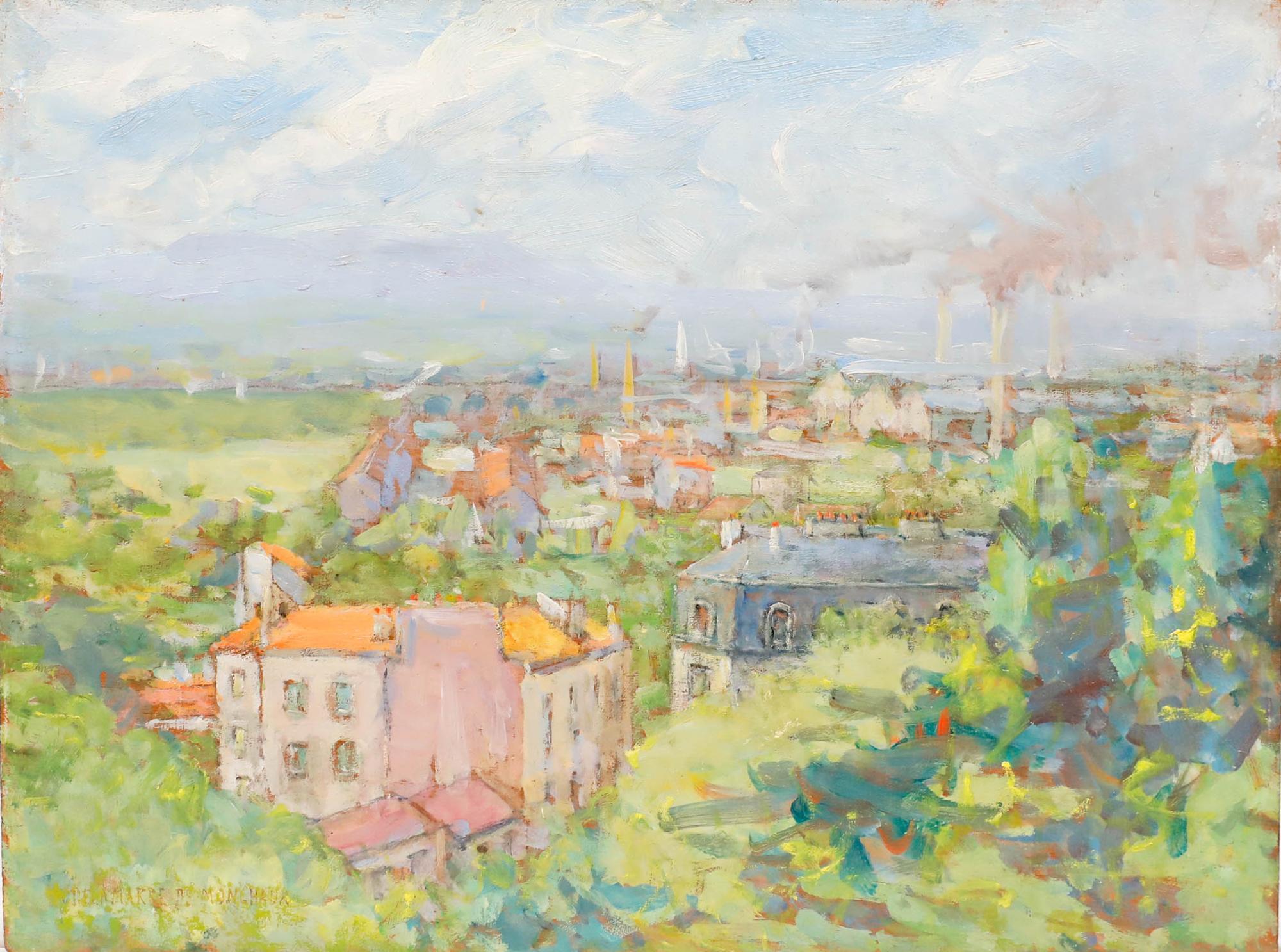Marie Marcel Delamarre de Monchaux (1876-1953) - Olio, Veduta di Bruges - Painting di Unknown
