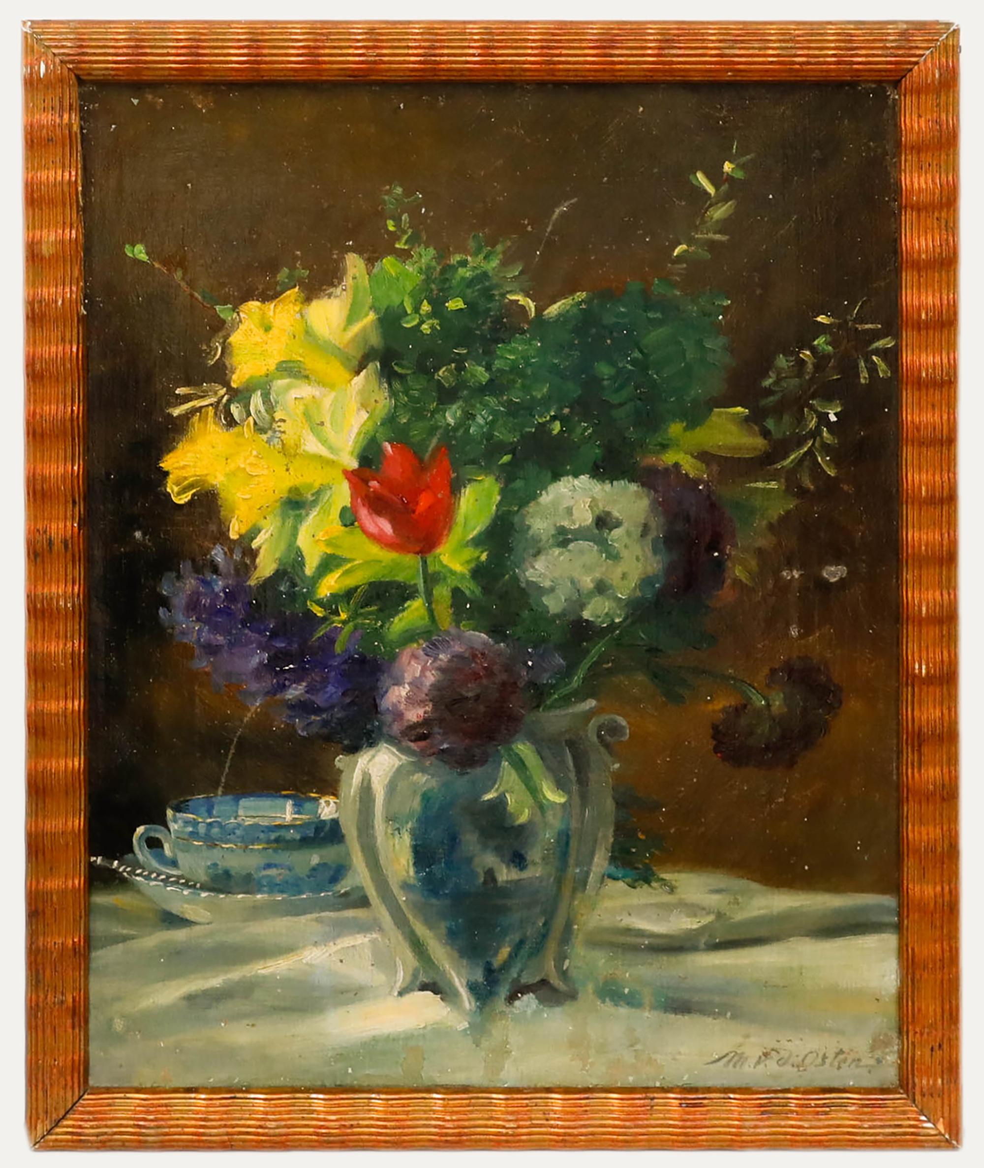 Marie von der Osten (geb. 1856) - Gerahmtes Ölgemälde, Stillleben mit Blumen, 1927