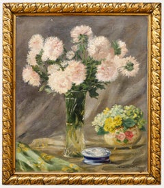 Marie von der Osten (b.1856) - Framed Late 19th Century Oil, Chrysanthemums