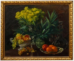 Marie von der Osten (b.1856) - Oil, Still Life with Fruit and Wine