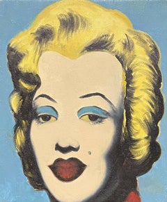 Vintage MARILYN MONROE PORTRAIT - POP ART STYLE PAINTING 