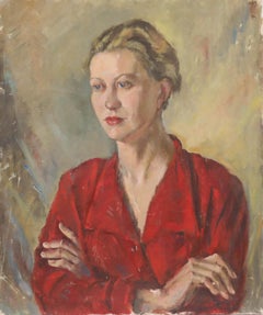 Marjorie Heather - Ölgemälde des 20. Jahrhunderts, Dame in der roten Bluse