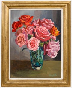 Marjory Muggleton (geb. 1920) - 20. Jahrhundert Öl, Rosen