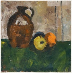 Mark Ford - 20. Jahrhundert Öl, Brauner Krug und Früchte