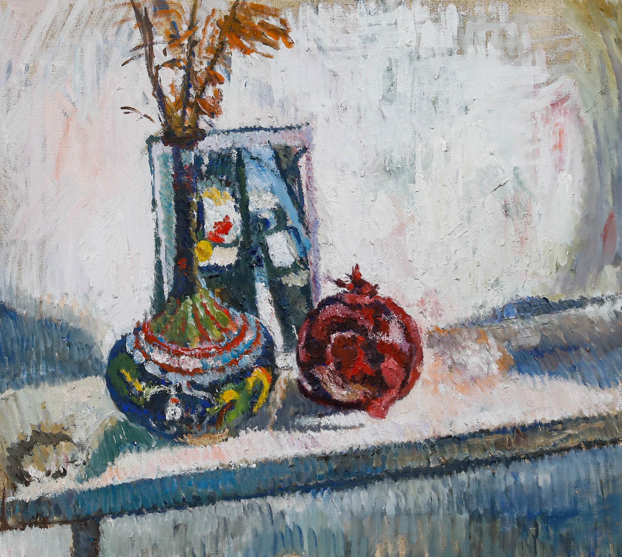 Mark Ford - 20. Jahrhundert Öl, Keramik und Granatapfel – Painting von Unknown