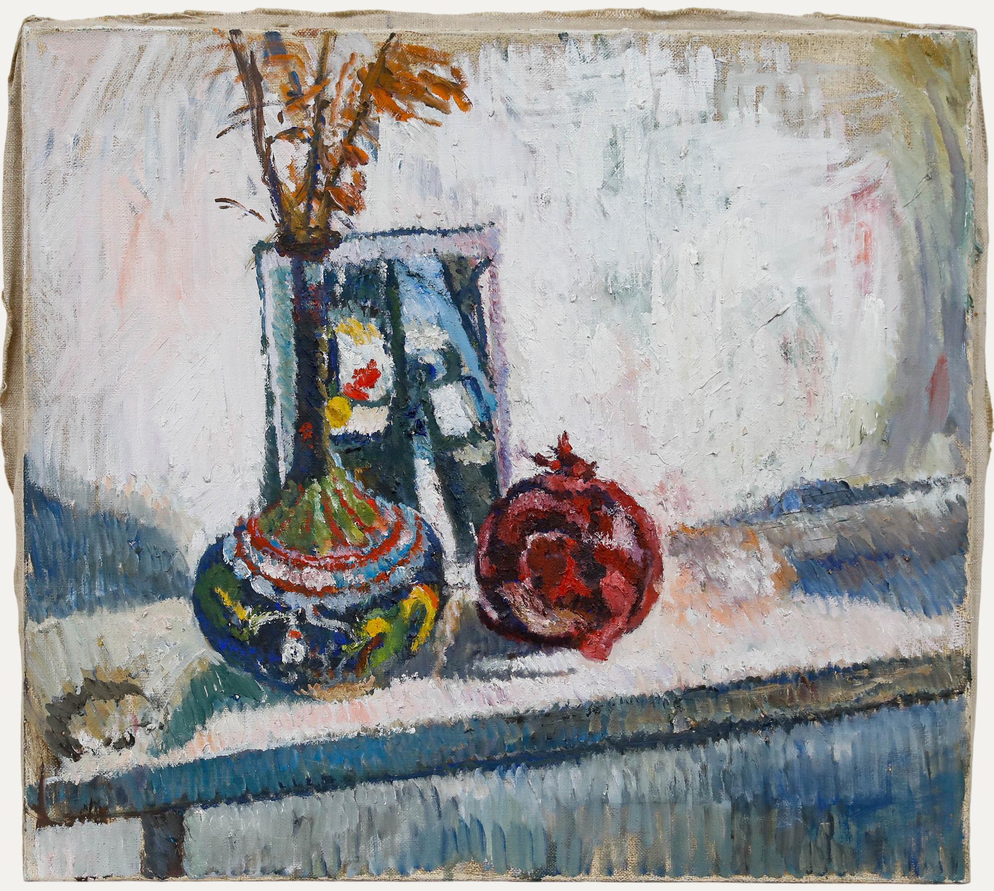 Mark Ford - 20. Jahrhundert Öl, Keramik und Granatapfel