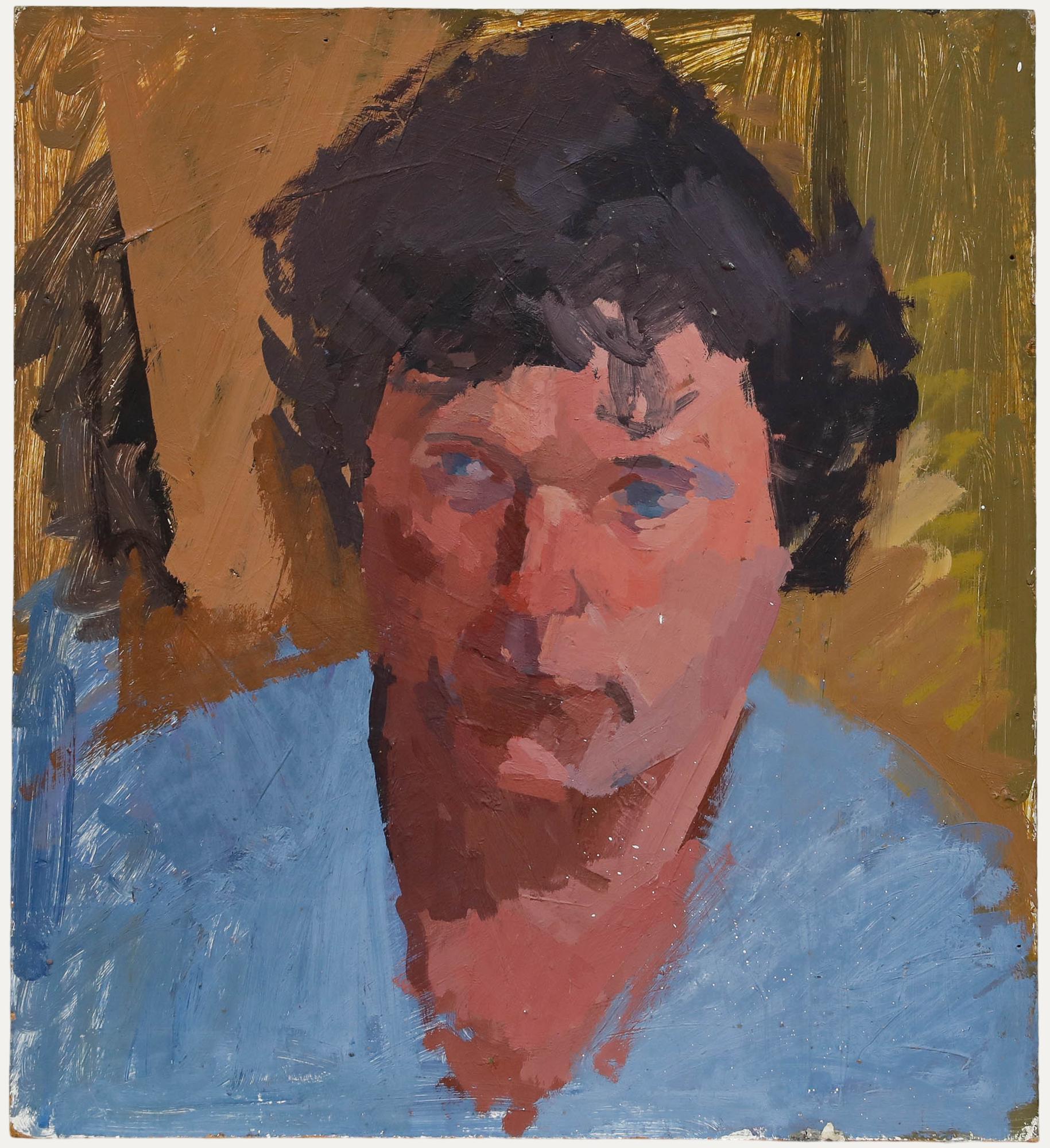 Mark Ford - Öl des 20. Jahrhunderts, Gentleman im blauen Hemd